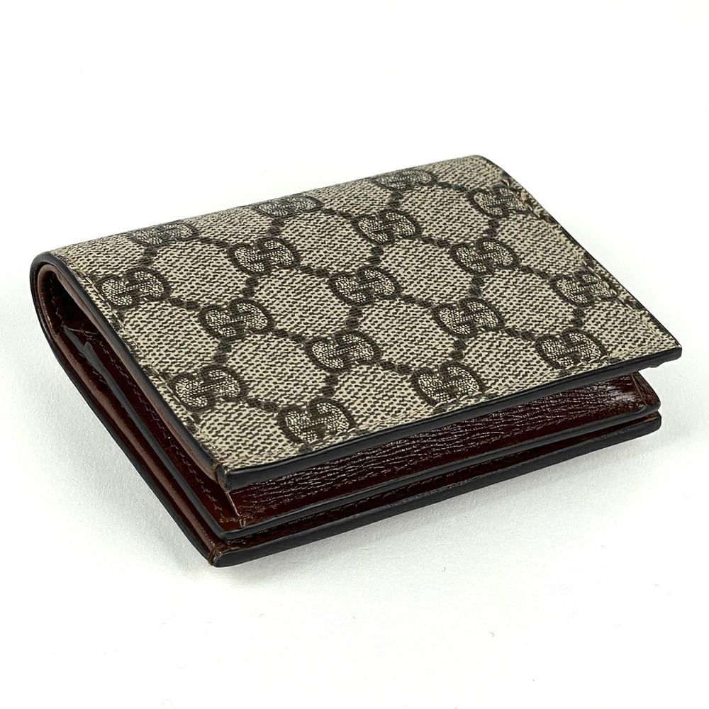 Gucci canvas bi red fold GG wallet compact motif beige Supreme heart Red Tan